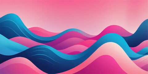 Abstract colorful background with flowing wave vector design and pink line art illustration pattern for a vibrant wallpaper template