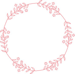 Delicate pink floral wreath suitable for wedding invitations, greeting cards, and feminine design projects.