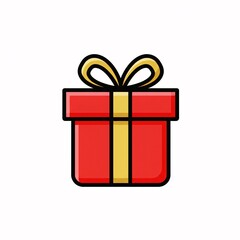 Bright red gift box with a golden ribbon and bow, symbolizing celebration, surprise, and joy for any special occasion