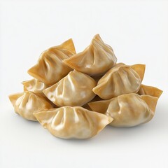 Dumpling traditional oriental food, isolated white