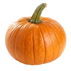 Obraz premium A single, ripe orange pumpkin isolated on transparent background
