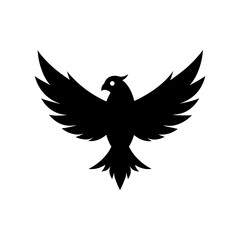 Bird with closed wings silhouette elegant perched animal symbol vector clean minimal design with white background