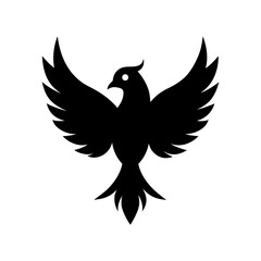 Bird with closed wings silhouette calm animal resting symbol vector minimal clean design with white background