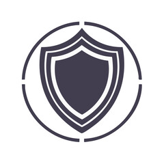 Obraz premium Shield and Circle Graphic Isolated Symbol for Protection and Security Design Element