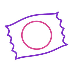 Cute candy wrapper icon with purple pink colors giving a playful sweet snack and holiday decoration design