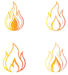 Fire Flame Icons Set – Burning Symbol Collection
