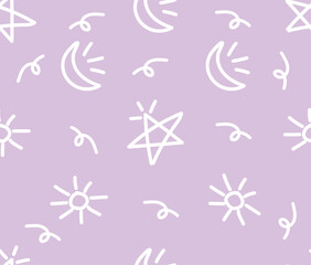 design vector art seamless pattern with star and crescent pattern logo