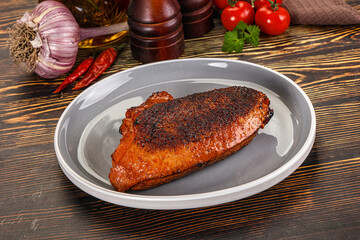 Roasted duck breast in cherry