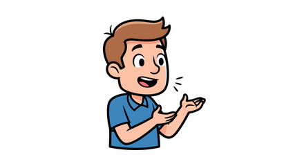 Obraz premium Animated character actively explaining with gesture, capturing attention and information