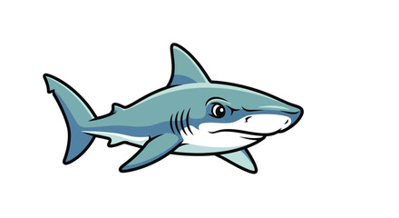 Obraz premium Cartoon style shark isolated, showcasing its smooth, streamlined design on a pristine background