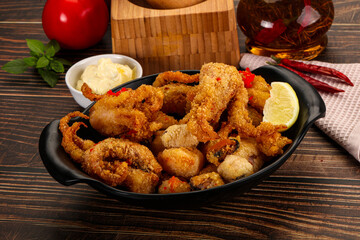 Fritto misto - deep fried seafood mix