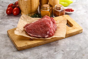 Raw beef piece for cooking