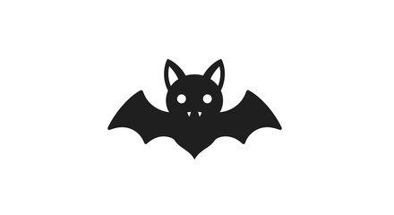 Obraz premium Monochrome depiction of a halloween silhouette bat image spreading its wings against white