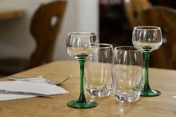 glasses on table