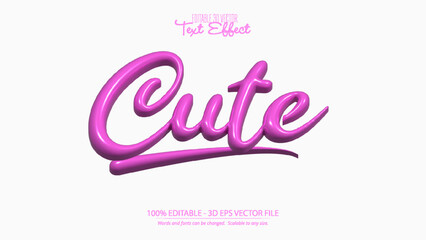 Cute 3D editable pink text effect design for creative projects and stylish typography use © DesignVectX