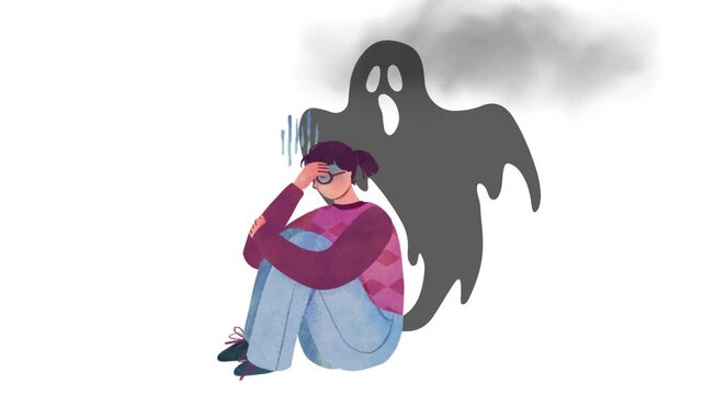 Mental health Beautiful cartoon woman with wings and stylish hair vector illustration of an angel and devil design