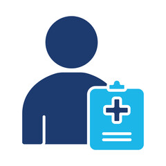 Obraz premium Medical Data Icon In Blue Monochrome Flat Design, Vector Illustration 