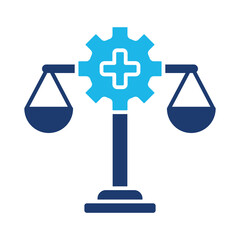 Fototapeta premium Medical Ethics Icon In Blue Monochrome Flat Design, Vector Illustration 