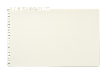 Fototapeta premium Isolated page from tear-off sheet with binder holes, blank paper with perforations edge