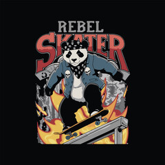 Obraz premium Streetwear panda illustration