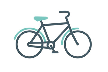 Fototapeta premium Minimalist bicycle icon representing eco-friendly urban transportation and healthy lifestyle