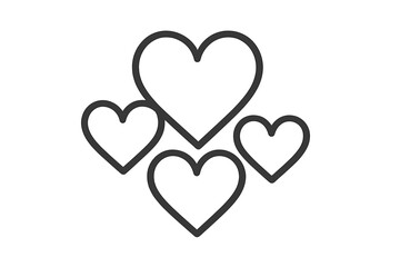 Trendy line icon of multiple hearts symbolizing love, romance, health, and Valentine’s Day celebrations, wedding and relationship vector illustration for romantic concepts