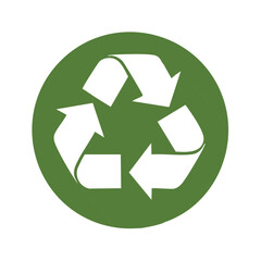 Obraz premium Green circle with recycle symbol. Sustainability and environmental awareness concept.