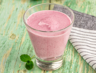 Cold fresh sweet Strawberry smoothie