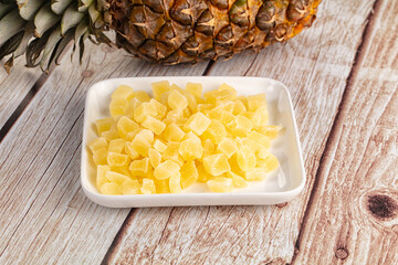 Dry yellow sweet pineapple candy