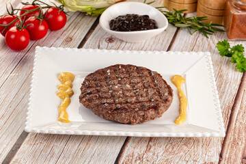 Grilled juicy beef cutlet for burger