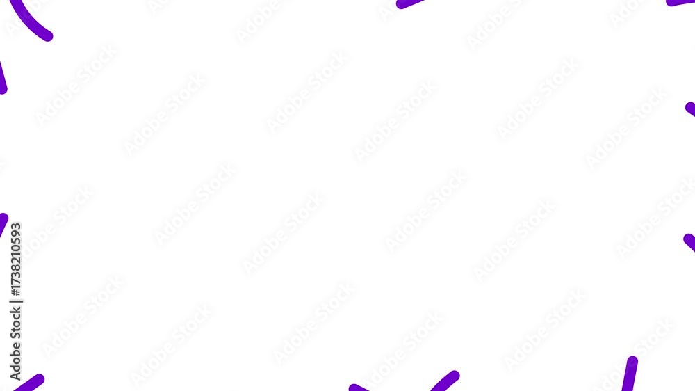 Wall mural animated violet decorative wavy lines is drawn. linear background with copy space. looped video. vec