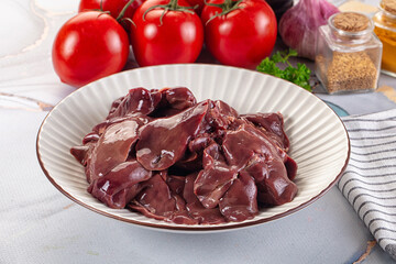 Raw chicken liver for cooking