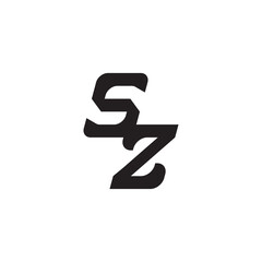 Initial Bold Logo Unique minimalist overlaping SZ Monogram Simple Design Alphabet