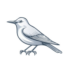 Obraz premium Minimalistic illustration of a Mockingbird in shades of grey and white