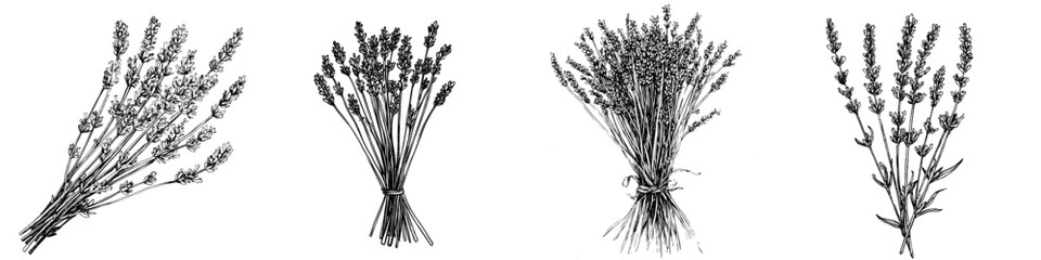 A minimalist flat illustration of a statice bouquet is presented with a clean design isolated on a white background