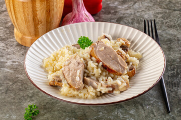 Risotto woth fried duck breast