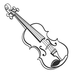 Obraz premium Illustration of a violin in black and white ink