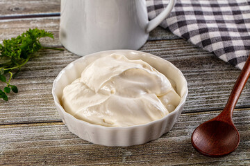 White organic natural cream sour