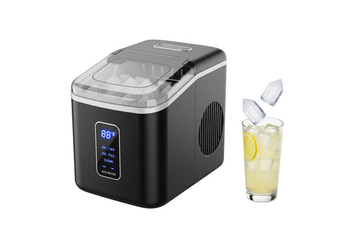 Portable Countertop Ice Maker &ndash; Compact Home & Office Ice Machine with Transparent Lid and Digital Control Panel