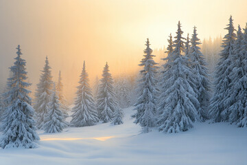 Fototapeta premium winter landscape with trees