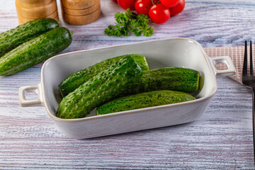 Homemade lightly salted cucumbers snack