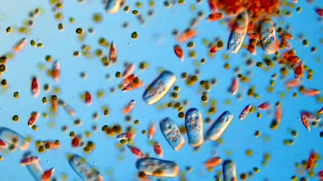 Protozoa microorganism under microscopy view 200x magnification 