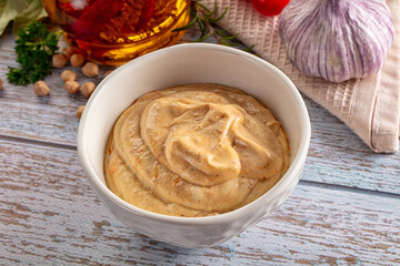 Organic homemade hummus creamy snack
