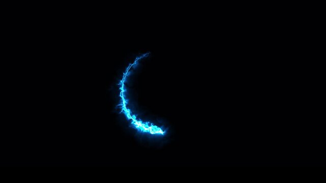 Bright Cyan Energy Plasma Circle Loading Loop with Glowing Energy Ring, Rotating Electric Motion and Futuristic Digital Interface on Black Background