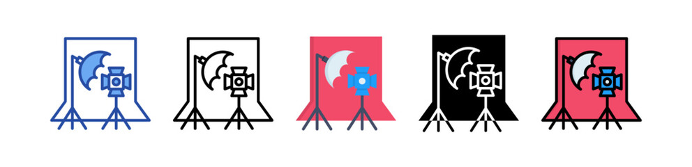 Photo Shoot Icon Multi Style Illustration