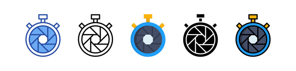 Shutter Speed Icon Multi Style Illustration