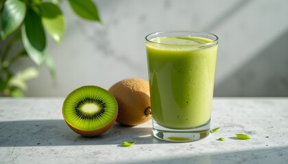 신선한 키위로 만든 쥬스