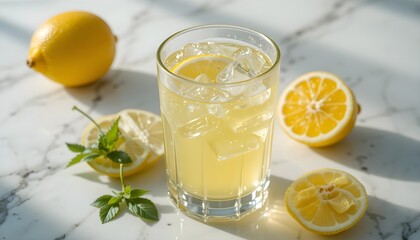 신선한 레몬으로 만든 에이드