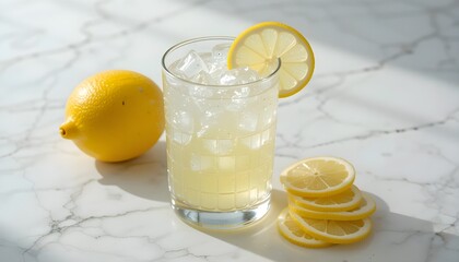 신선한 레몬으로 만든 에이드