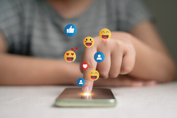 Social Distancing ,Working From Home concept.	The concept of living on vacation and playing social media. Social media and digital online concept, man using smart phone with Social media.